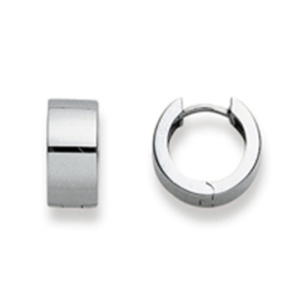 Scharnier-Creolen in 750/18 Karat Weissgold - Poliert - 13 mm
