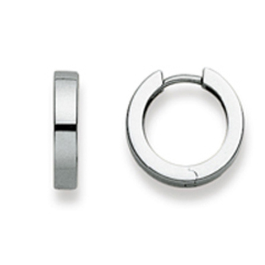 Scharnier-Creolen in 750/18 Karat Weissgold - Poliert - 15 mm