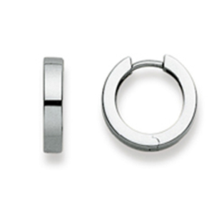 Scharnier-Creolen in 750/18 Karat Weissgold - Poliert - 15 mm