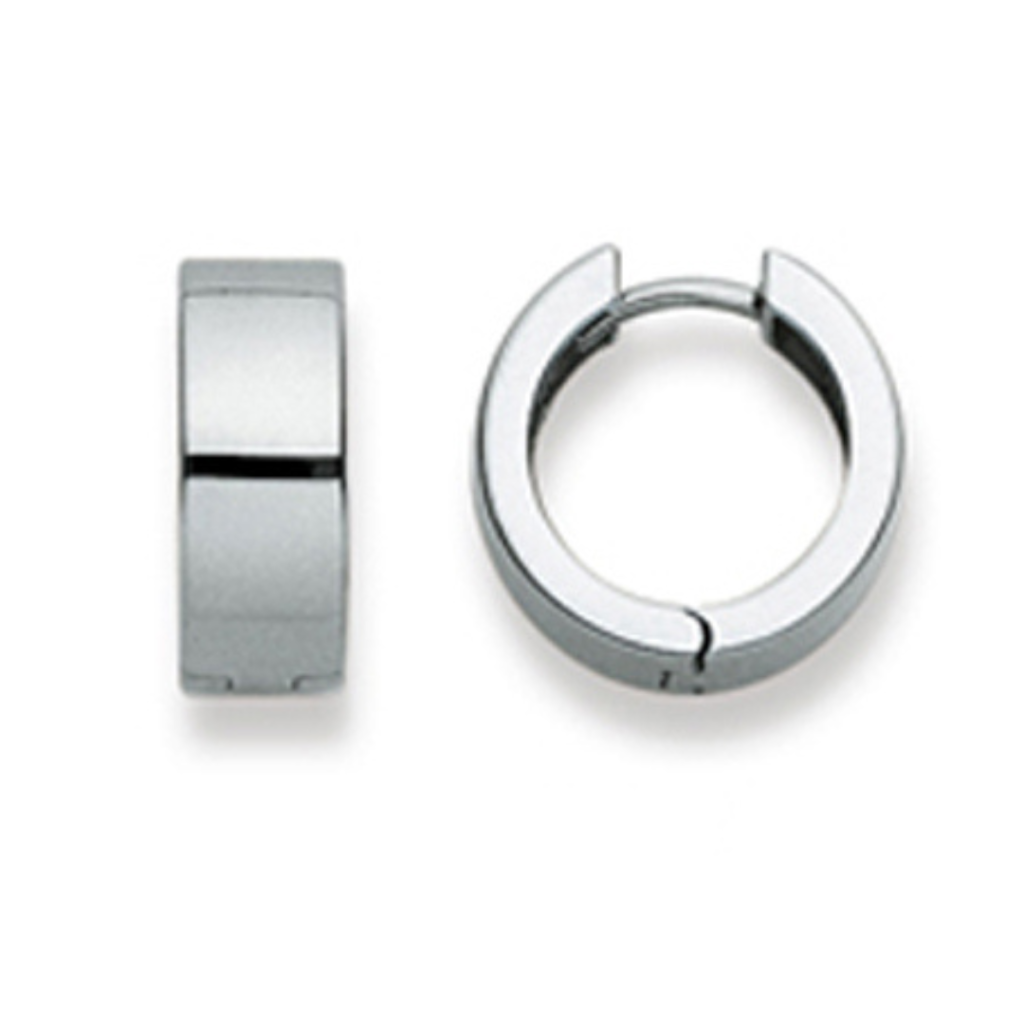 Scharnier-Creolen in 750/18 Karat Weissgold - Poliert - 15 mm