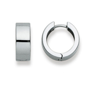 Scharnier-Creolen in 750/18 Karat Weissgold - Poliert - 15 mm