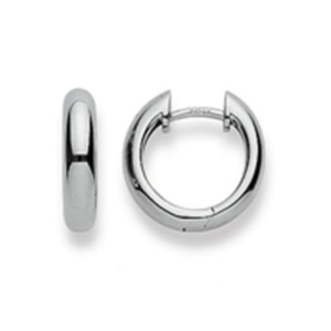 Scharnier-Creolen in 750/18 Karat Weissgold - Poliert, Classics, 15 mm