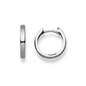 Scharnier-Creolen in 750/18 Karat Weissgold - Poliert - 13 mm