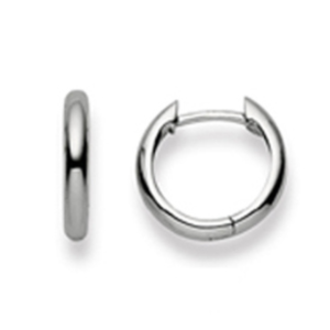 Scharnier-Creolen in 750/18 Karat Weissgold - Poliert - 13 mm