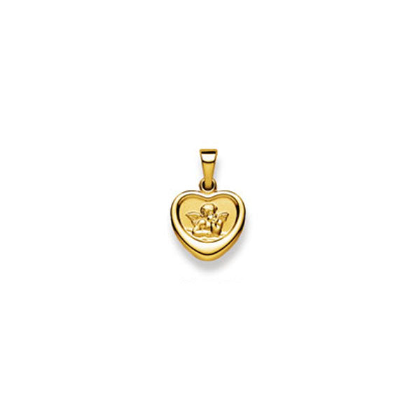 Schutzengel Anhänger Herz in 750/18 Karat Gelbgold - 1158.02557/0120