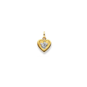 Schutzengel Anhänger Herz in 750/18 Karat Gold Bicolor - 1558.03368/0001
