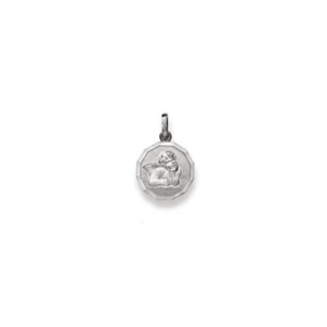 Anhänger Schutzengel in 750/18 Karat Weissgold, Ø 10 mm - 1258.02019/1001
