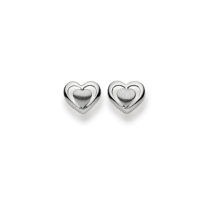 Herz Ohrstecker 18K Weissgold 750 - 7x7 mm