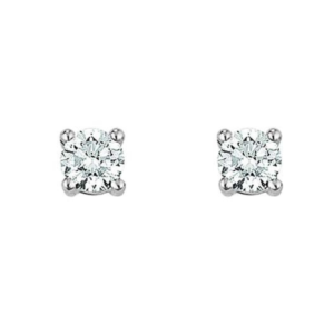 Solitär Ohrstecker in 18 Karat Weissgold mit Diamanten, 0.25 ct.