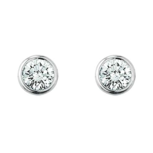 Solitär Ohrstecker 18 Karat Weissgold mit Diamanten, 0.25 ct, Kanalfassung