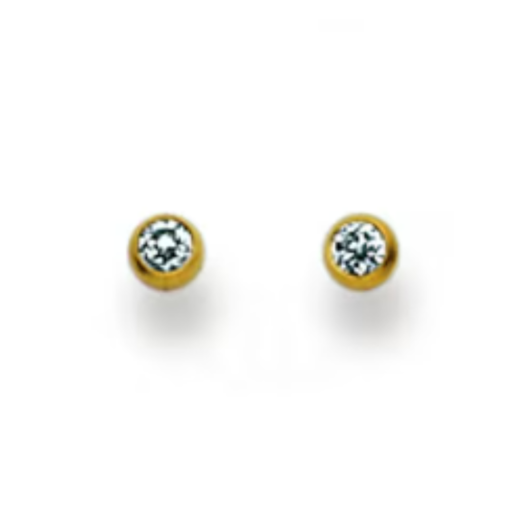 Solitär Damen Ohrstecker in 18 Karat Gelbgold, 2.5 mm