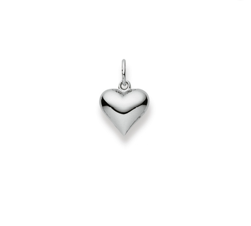 Herzanhänger 18 Karat Weissgold 750 - 11x10 mm