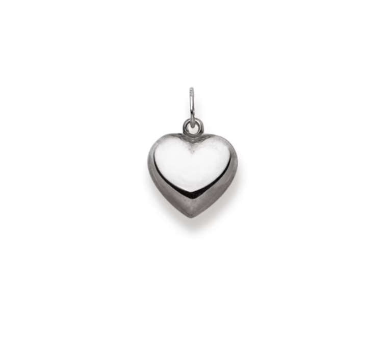 Herzanhänger 18 Karat Weissgold 750 - 11 x 11 mm