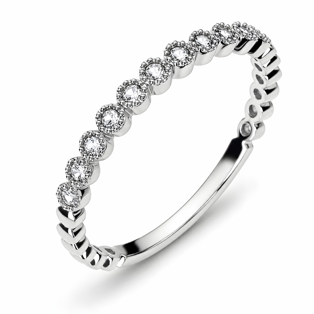 Ring Weissgold 750, mit 11 Brillanten 0.09ct. H SI