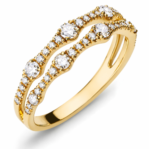 Ring Gelbgold 750 mit offener, zweireihiger Ringschiene