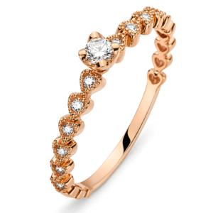 Ring Rotgold 750, 1 Brillant H SI 0.08ct