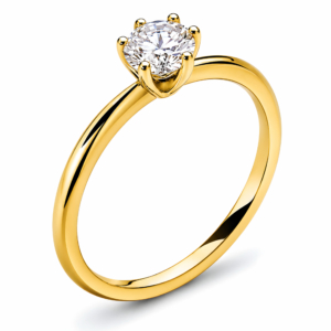 LAB DIAMOND Solitär Ring 6-Griff-Fassung Gelbgold 585 F VS 1.00ct.