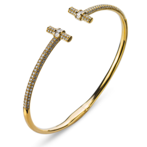 Offener Armreif Gelbgold 750 Diamanten - BBR1202