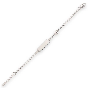 Baby Kinder Weissgold Bracelet mit Länge: 14 cm & Gratis Gravur - WB-907