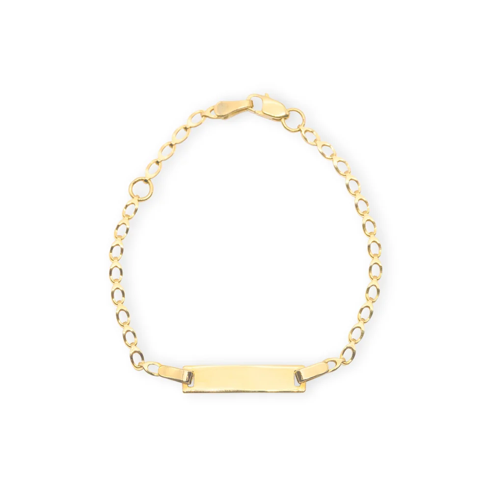 Baby Kinder Gelbgold Bracelet ID-Armband mit Gratis Gravur - GB-647/9 Karat