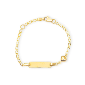 Baby Kinder Gelbgold Bracelet mit Herz & Gratis Gravur - GB-907/9
