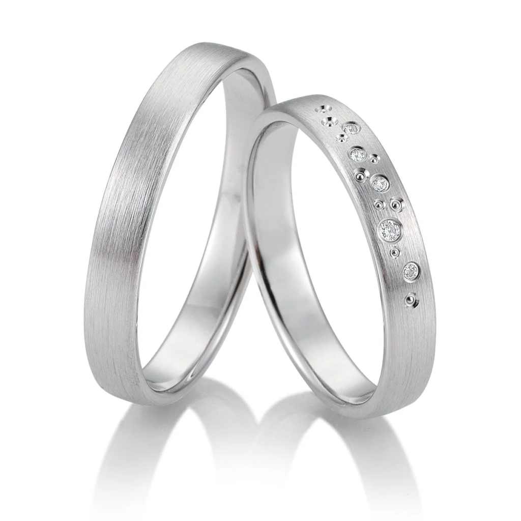 Eheringe Basic Light 3 von Breuning - 5 Diamanten, 3.5 mm