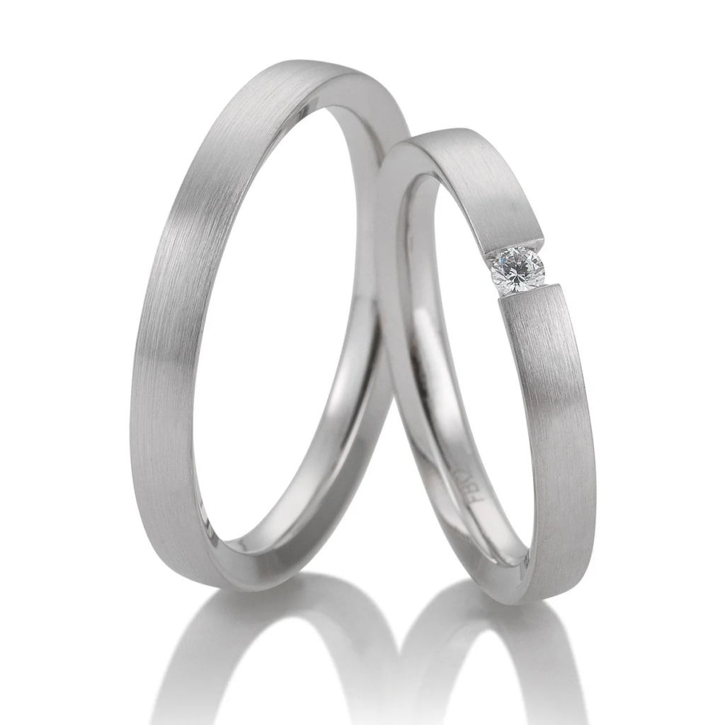 Breuning Basic Light 3 Eheringe - Diamant 0.05 ct, Gold