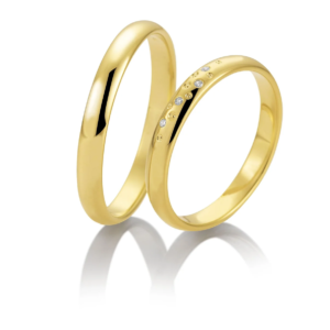Eheringe Basic Light 3 von Breuning - 4 Diamanten, 3.0 mm
