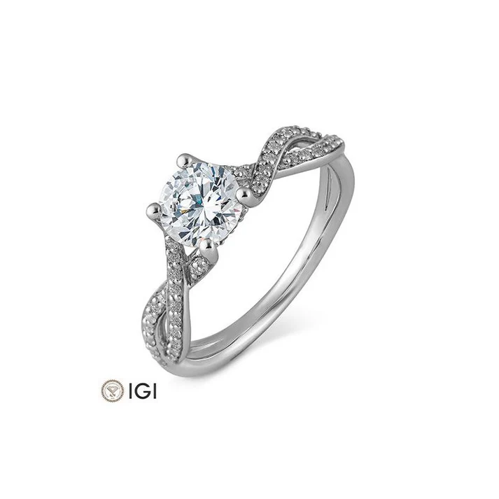 Brilliant Pavé Verlobungsring von Breuning - 1.253 ct, 585 / 750 Gold